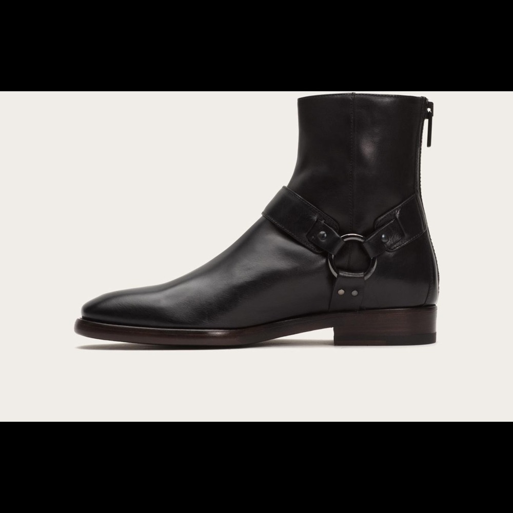 Frye Wright Harness Ankle Motorcycle Boot leather